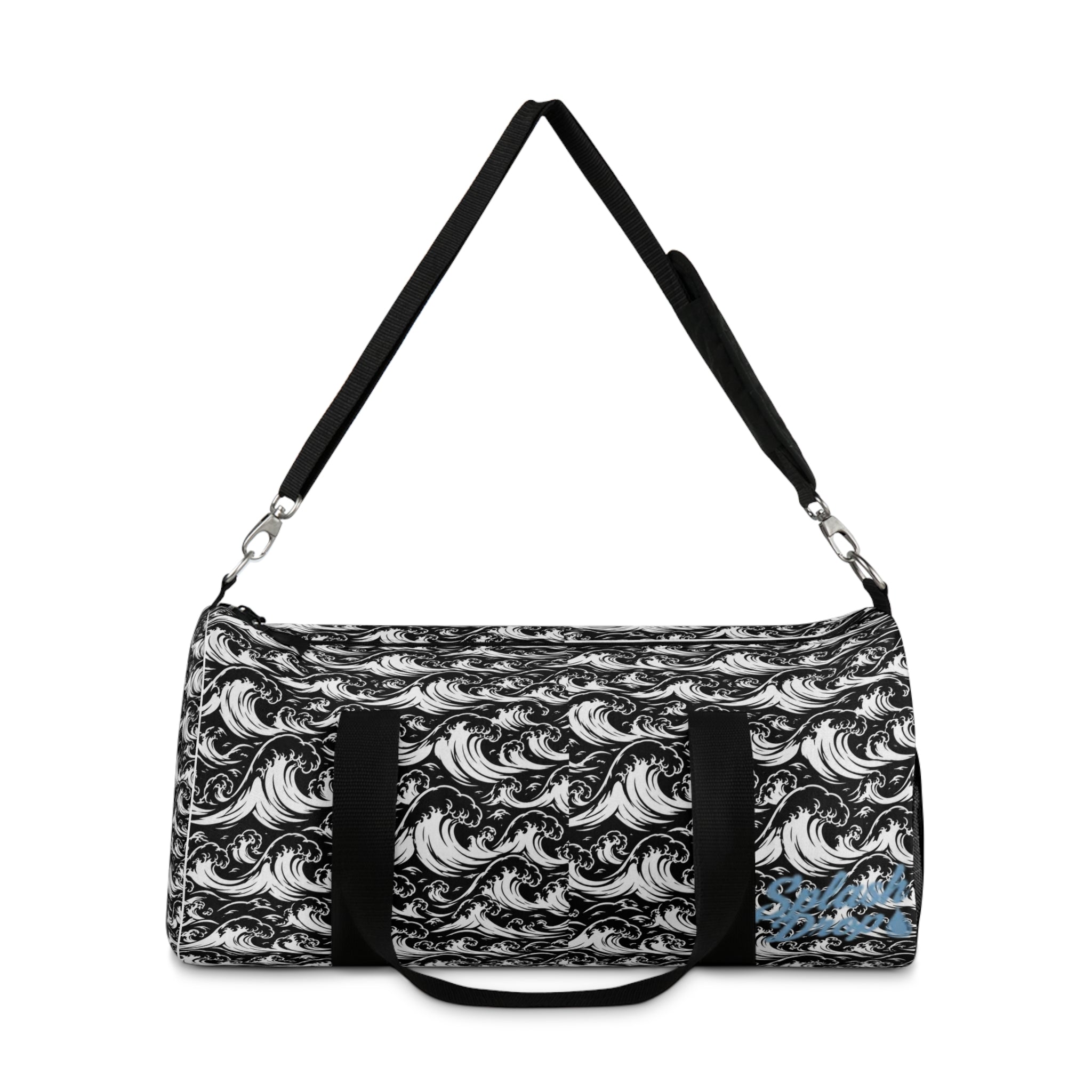Splash Drop Duffel Bag — Nautical Wave Print Travel Gym Bag