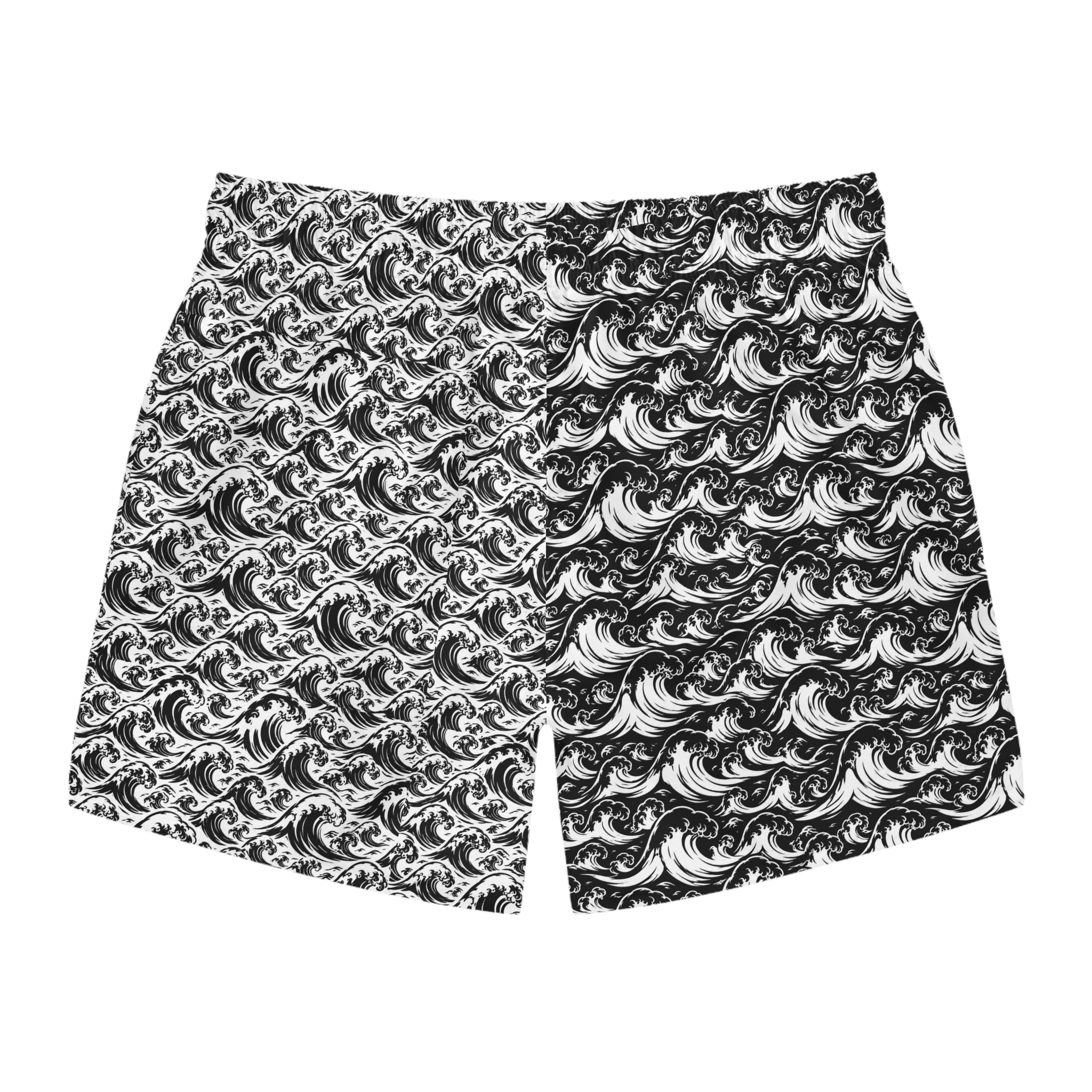 White and Black Style Men's Swimwear
