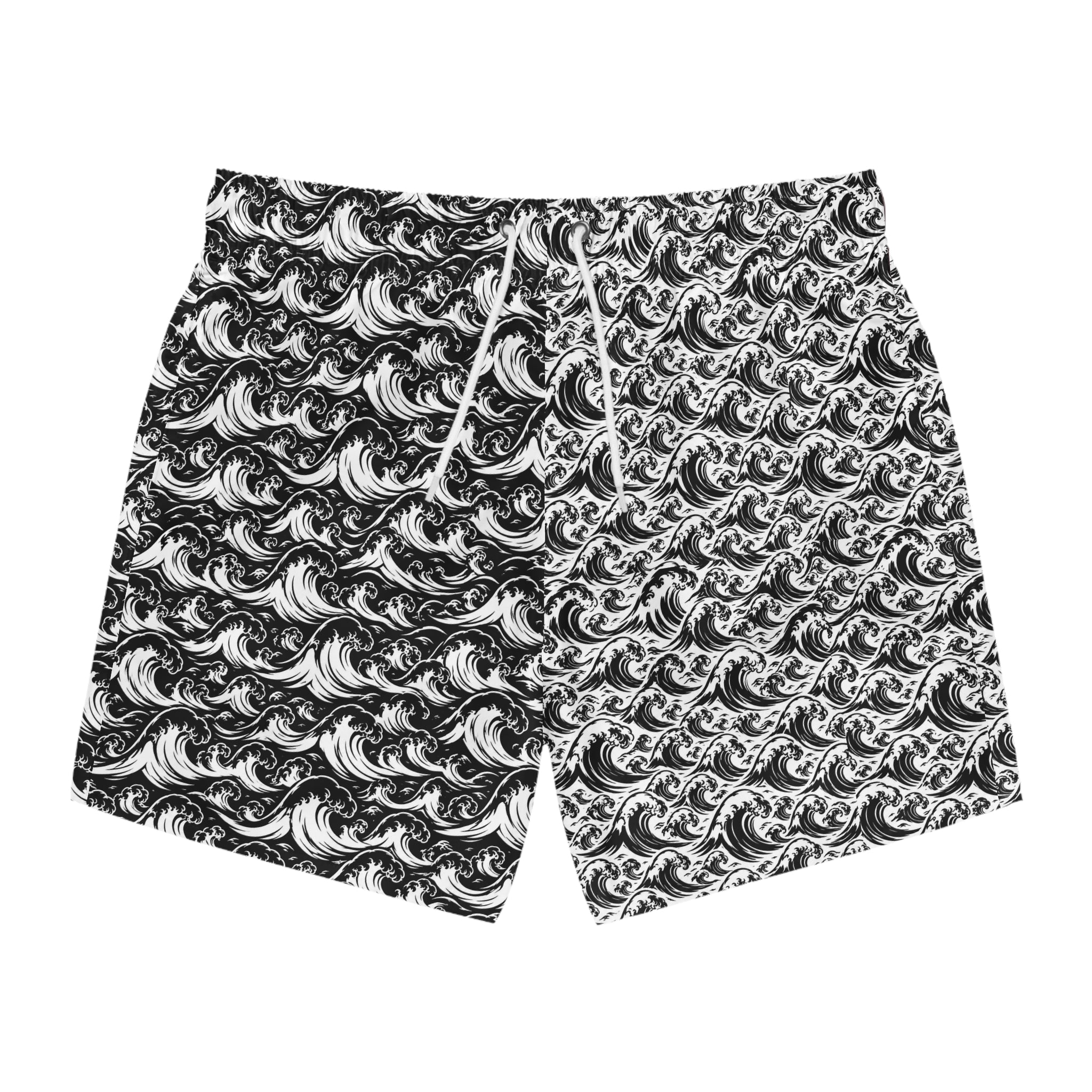White and Black Style Men's Swimwear